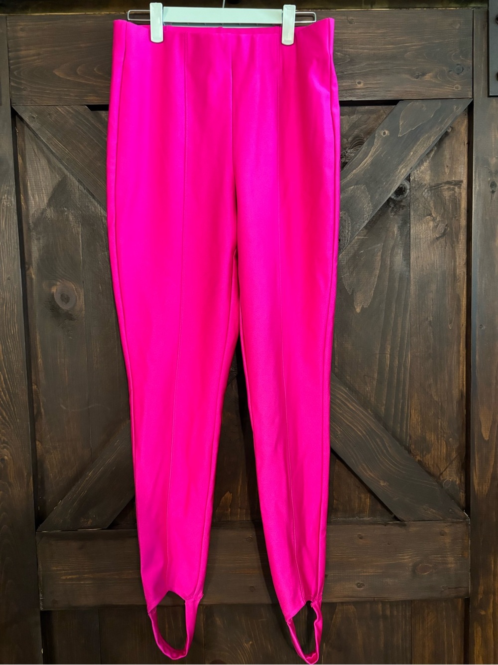 Good American High-Rise Stirrup Pants in Hot Pink